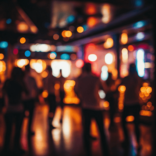 Dance floor with bokeh lights
