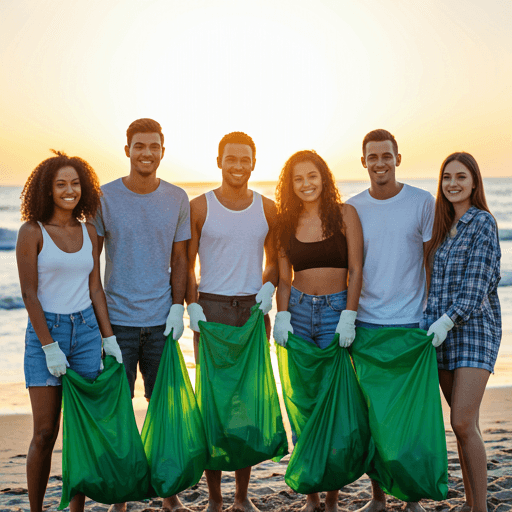 Group of friends dancing sokkie on the beach at sunset